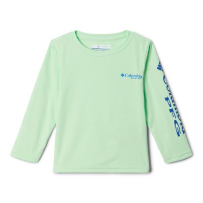 Columbia Youth Boys Terminal Tackle Long Sleeve Tee, Key West/Vivid Blue Logo, X-Large