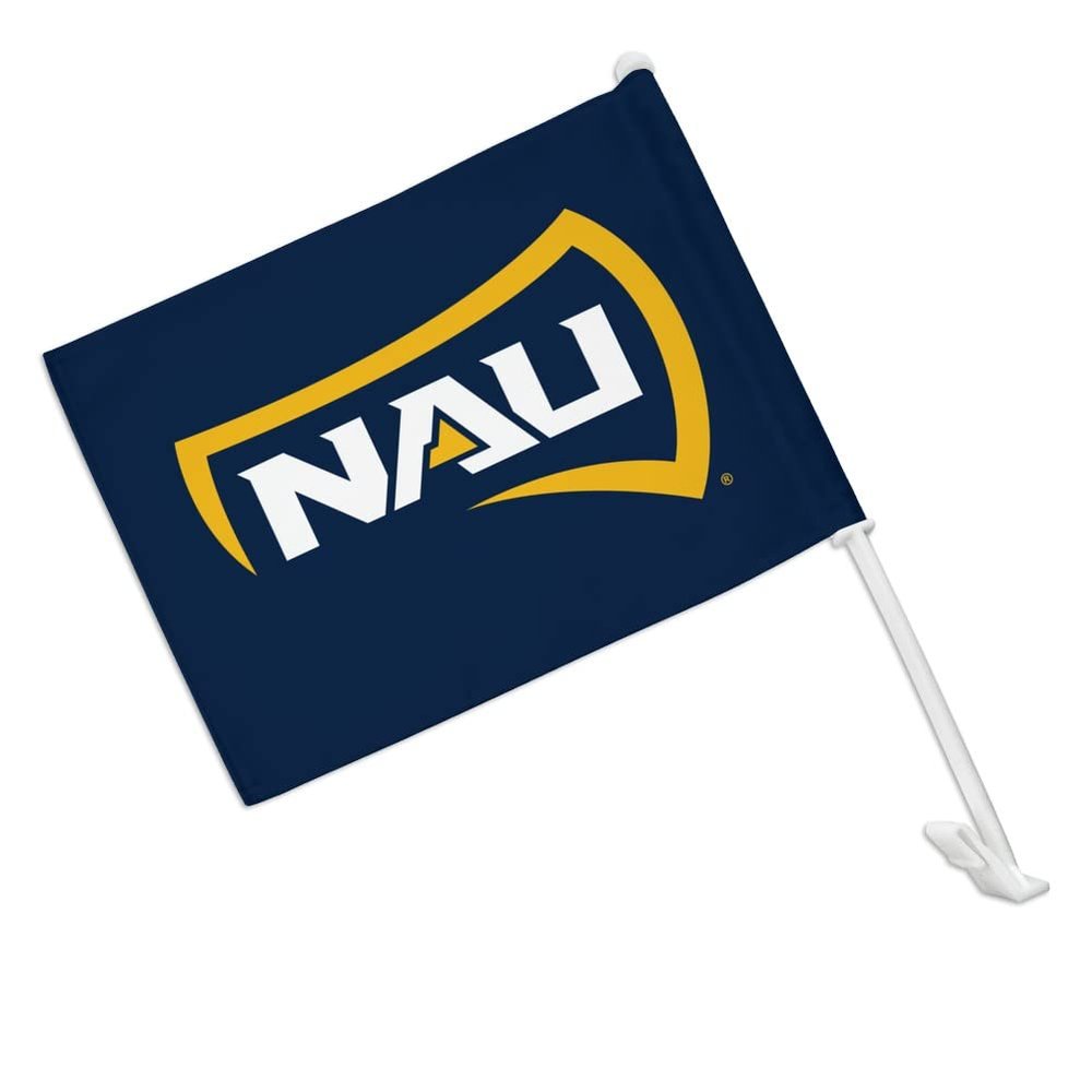 Northern Arizona University Primary Logo Car Truck Flag with Window Clip On Pole Holder - Right Passenger Side