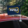 Northern Arizona University Primary Logo Car Truck Flag with Window Clip On Pole Holder - Right Passenger Side view 2