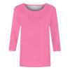 3/4 Length Sleeve Shirts for Women 2024 Casual Summer Blouses Crewneck Floral Printed Cute Tops Loose Fit Pullover view 3