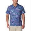 Columbia Men's Super Slack Tide Stretch Polo, Bluebell Retrobait, Small view 1