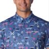 Columbia Men's Super Slack Tide Stretch Polo, Bluebell Retrobait, Small view 4