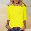 3/4 Length Sleeve Shirts for Women 2024 Casual Summer Blouses Crewneck Floral Printed Cute Tops Loose Fit Pullover view 2