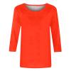 3/4 Length Sleeve Shirts for Women 2024 Casual Summer Blouses Crewneck Floral Printed Cute Tops Loose Fit Pullover view 3