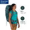 Osprey Renn 50L Women's Backpacking Backpack, Cascade Blue/Melon Orange view 2