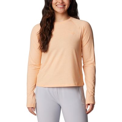 Columbia Women's PFG Uncharted Knit Long Sleeve, Peach Fizz Heather, Medium