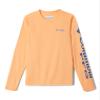 Columbia Youth Boys Terminal Tackle Long Sleeve Tee, Bright Nectar/Vivid Blue Logo, X-Large