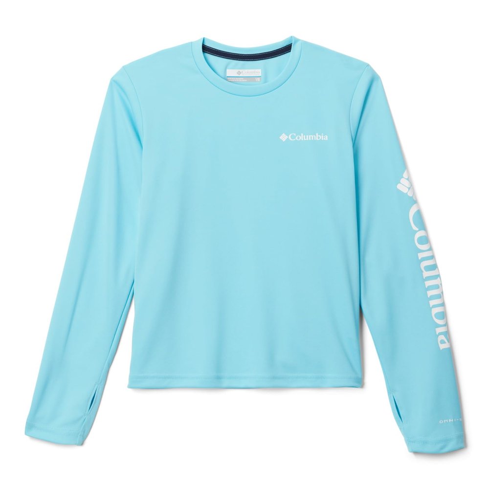 Columbia Youth Unisex Fork Stream Long Sleeve Shirt, Aquamarine, X-Large