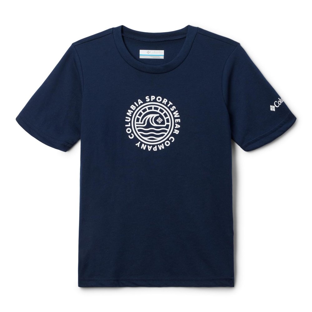 Columbia Youth Boys La Poudre Pass Short Sleeve Tee, Collegiate Navy/Day Maker, X-Large