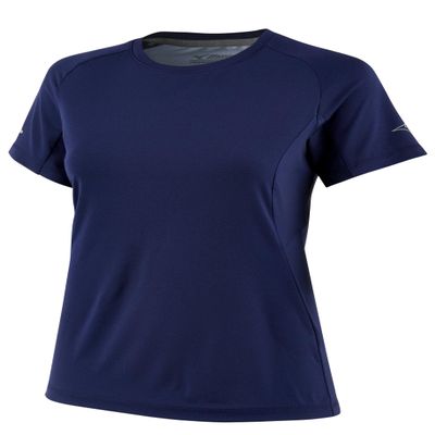 Mizuno Performance Short Sleeve | Womens Training Apparel | Navy | US Large (L)