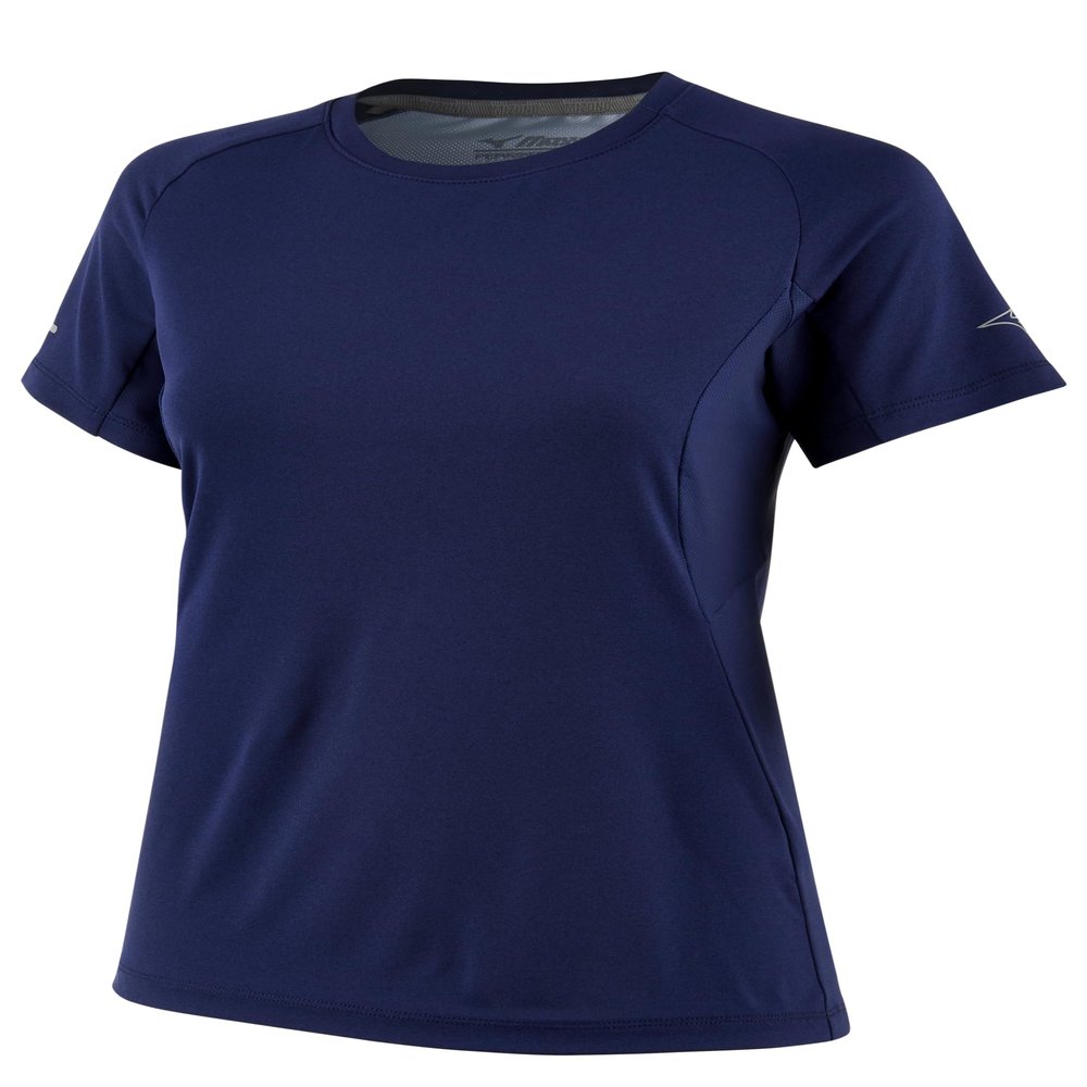 Mizuno Performance Short Sleeve | Womens Training Apparel | Navy | US Large (L)
