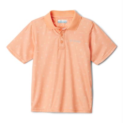 Columbia Youth Boys Super Slack Tide Polo, Bright Nectar Fishtiki Toss, Large