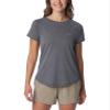 Columbia Women's Bogata Bay Short Sleeve Tee, Black, X-Large view 1