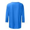 3/4 Length Sleeve Shirts for Women 2024 Casual Summer Blouses Crewneck Floral Printed Cute Tops Loose Fit Pullover view 3