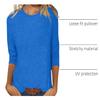 3/4 Length Sleeve Shirts for Women 2024 Casual Summer Blouses Crewneck Floral Printed Cute Tops Loose Fit Pullover view 4