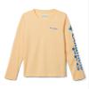 Columbia Youth Boys Terminal Tackle Long Sleeve Tee, Cocoa Butter/Vivid Blue Logo, X-Large