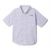 Columbia Youth Boys Super Tamiami Short Sleeve Shirt, Sunset Red Super Tamiami Gingham, X-Large view 1