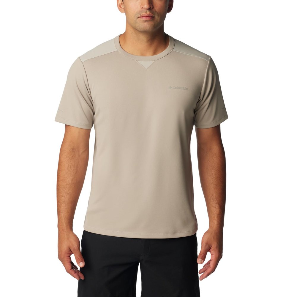 Columbia Men's Black Mesa Short Sleeve Crew, Flint Grey, Small