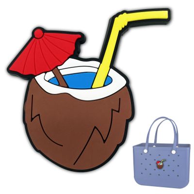 TOYORK Bag Charms for Bogg Bag Accessories,Decoration Charm for Bog Bag Original Models Rubber Beach Tote (Coconut)