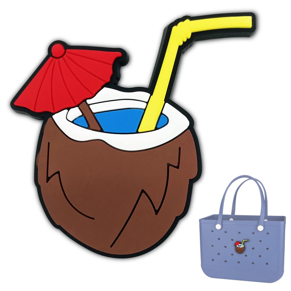 TOYORK Bag Charms for Bogg Bag Accessories,Decoration Charm for Bog Bag Original Models Rubber Beach Tote (Coconut)