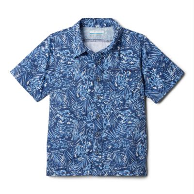 Columbia Youth Boys Super Slack Tide Short Sleeve Camp Shirt, Nocturnal Tunado, Large