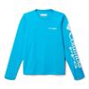 Columbia Youth Boys Terminal Tackle Long Sleeve Tee, Ocean Blue/White Logo, Large view 1