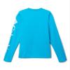 Columbia Youth Boys Terminal Tackle Long Sleeve Tee, Ocean Blue/White Logo, Large view 2
