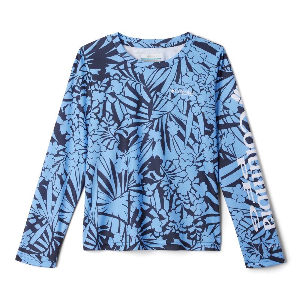 Columbia Youth Girls Super Tidal Long Sleeve, Nocturnal Tropictones, Medium