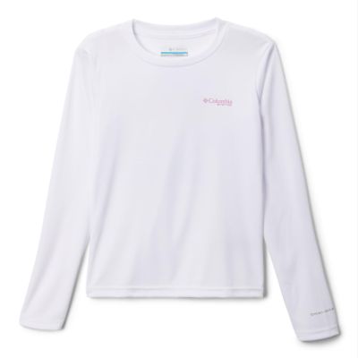Columbia Youth Girls Tidal Tee PFG Palm Rise, White/PFG G Palm Rise, X-Large