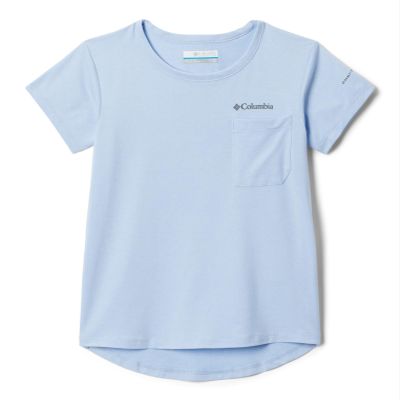 Columbia Youth Girls Tech Trail Short Sleeve Tee, Whisper Heather, X-Large