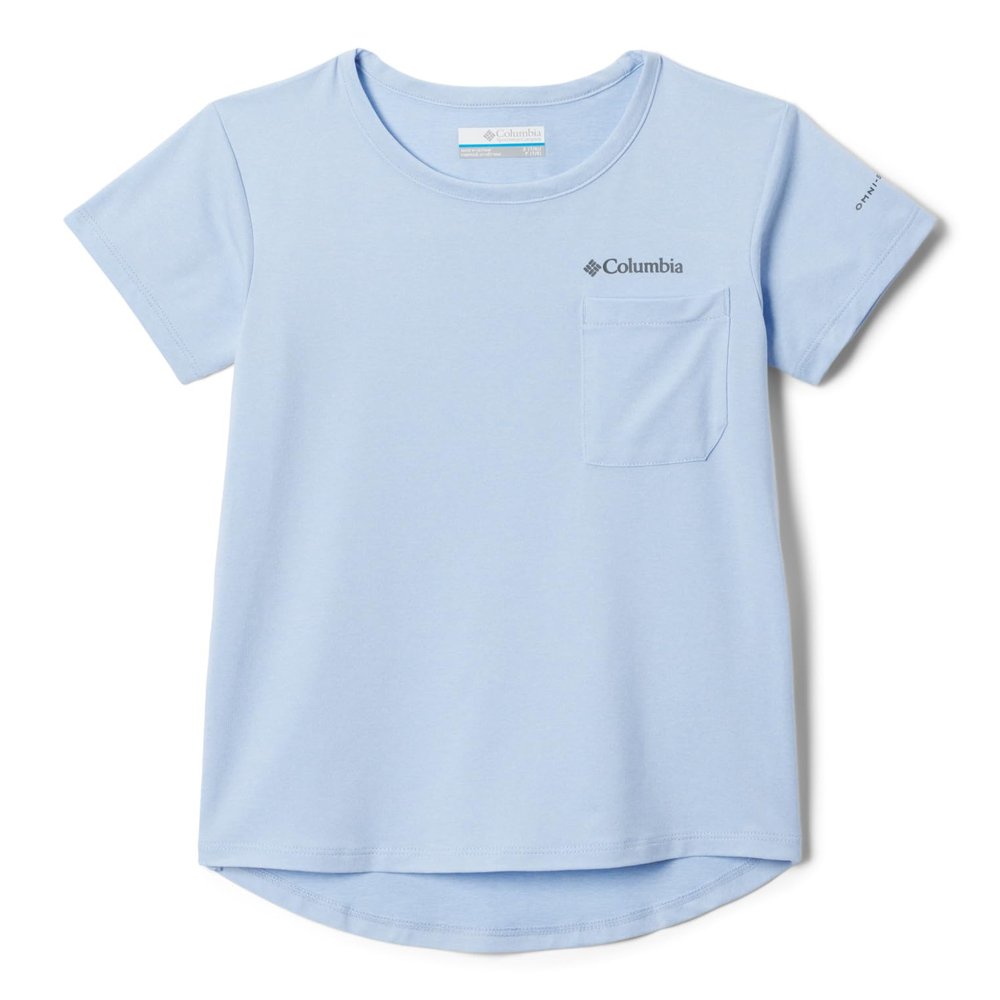 Columbia Youth Girls Tech Trail Short Sleeve Tee, Whisper Heather, X-Large