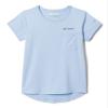 Columbia Youth Girls Tech Trail Short Sleeve Tee, Whisper Heather, X-Large view 1
