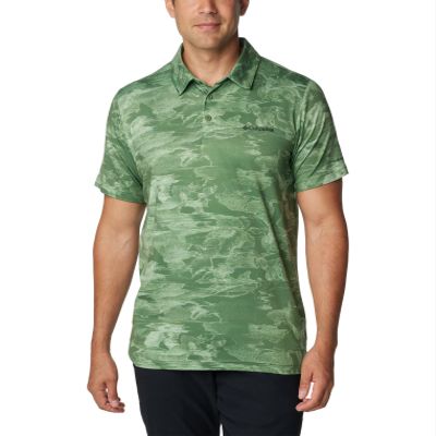 Columbia Men's Tech Trail Novelty Polo, Canteen Beachwood, Medium