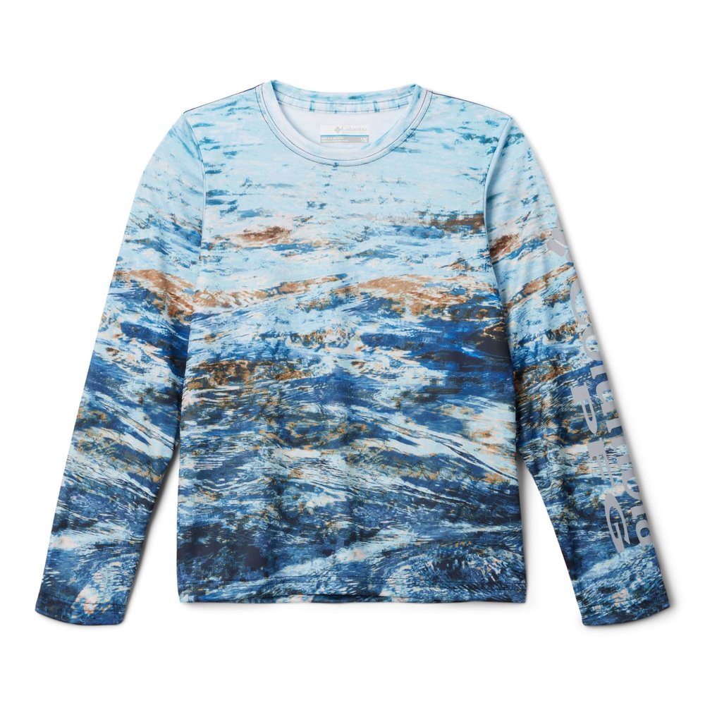 Columbia Youth Unisex Super Terminal Tackle Long Sleeve, Carbon Deepsea Fade, X-Large
