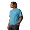 Columbia Men's PFG Uncharted Tech Tee Short Sleeve, Canyon Blue Easy Breezy, Medium view 4