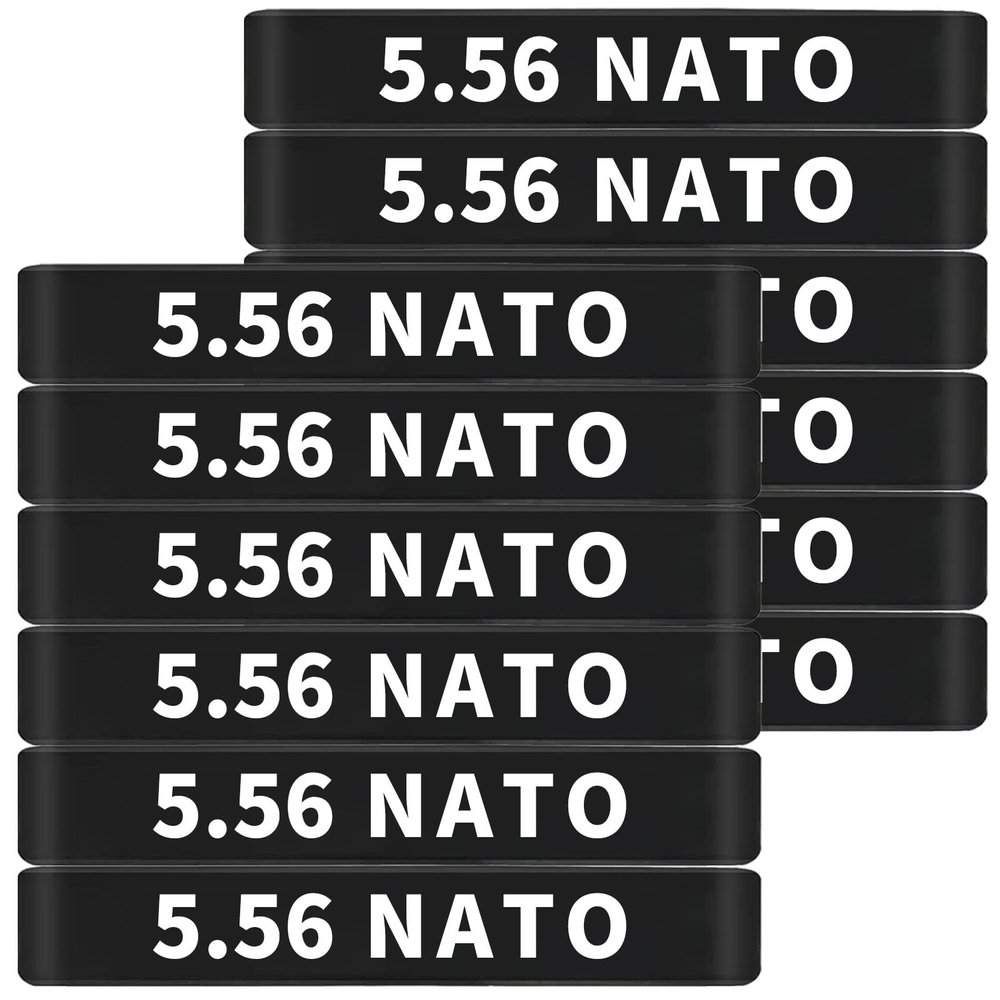 12 Pack Miaozhun 5.56 NATO Magazine Marking Bands 5.56 Magazine Caliber Identification(Black-White)