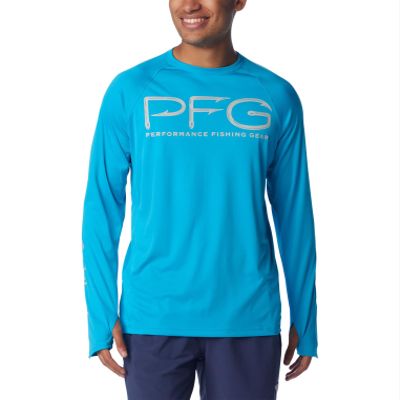 Columbia Men's Terminal Tackle Vent Long Sleeve, Ocean Blue/Ocean Blue, X-Large