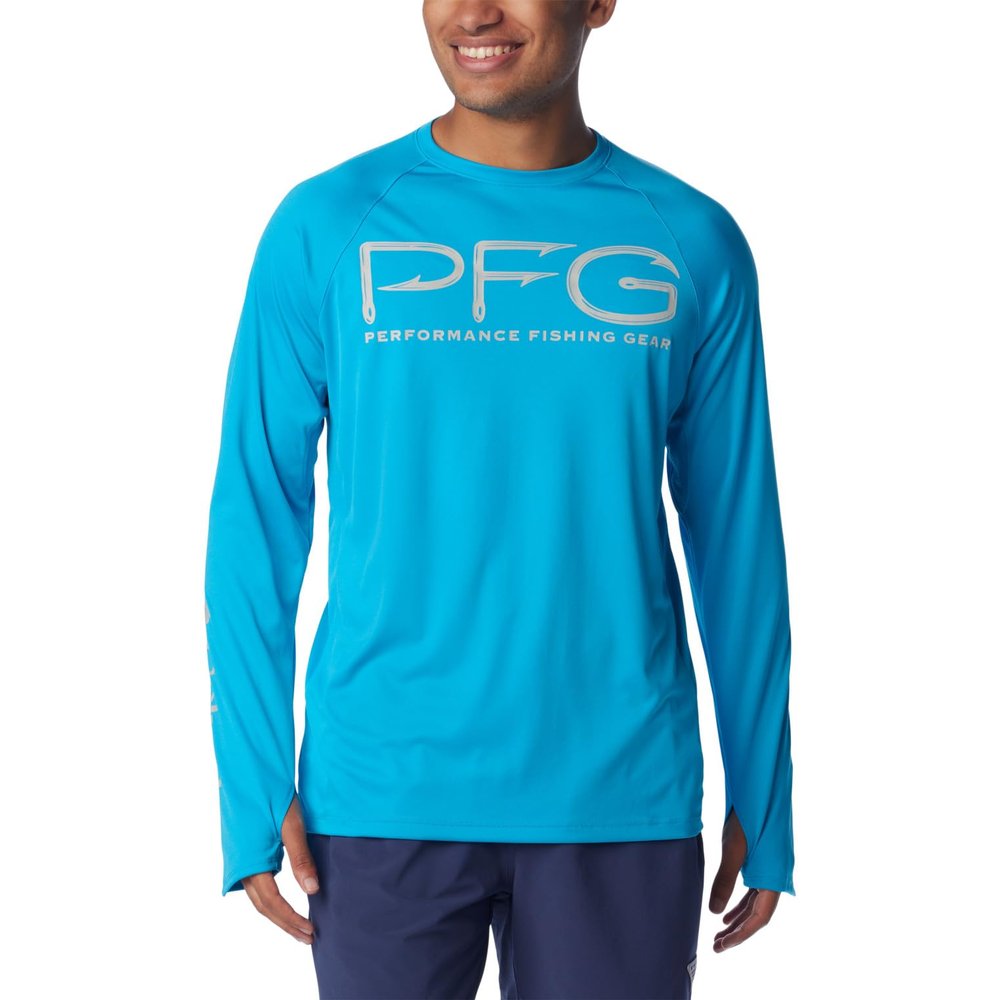 Columbia Men's Terminal Tackle Vent Long Sleeve, Ocean Blue/Ocean Blue, X-Large