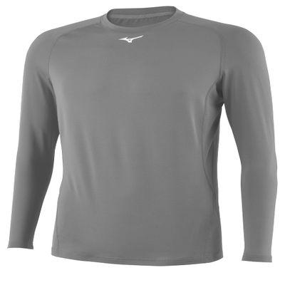 Mizuno Youth Long Sleeve Compression Top | Youth - Boys Baseball TOP | Grey | US Medium (M)