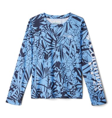Columbia Youth Girls Super Tidal Long Sleeve, Nocturnal Tropictones, Small