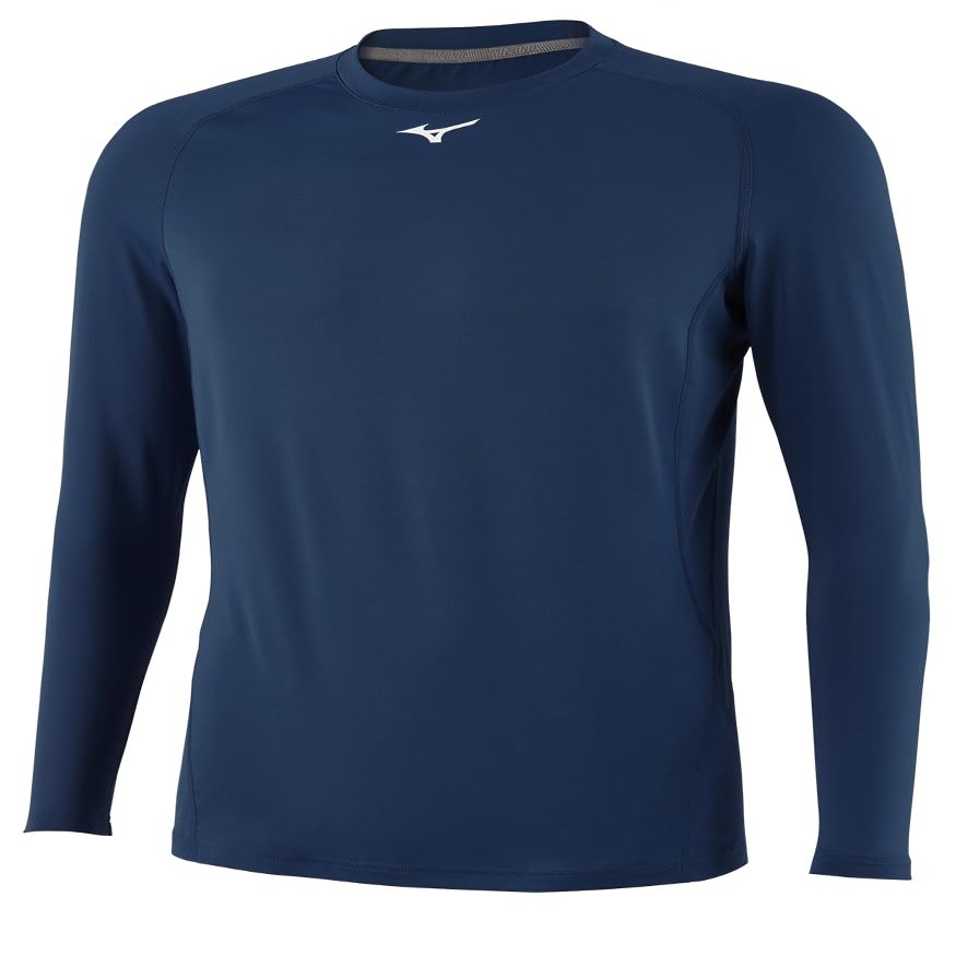 Mizuno Youth Long Sleeve Compression Top | Youth - Boys Baseball TOP | Navy | US Medium (M)