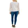 Zac & Rachel Womens Sweater Knit + Pleated Chiffon Blouse, Gardenia, XL view 4