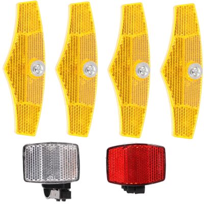 BCOATH Bicycle Reflector Set 6 Pieces Front and Rear Reflectors for Bike Safety Wheel Tire Lights