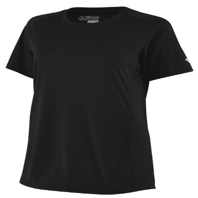 Mizuno Youth Softball Crew Neck Jersey | Youth - Girls Fast Pitch TOP | Black | US Medium (M)