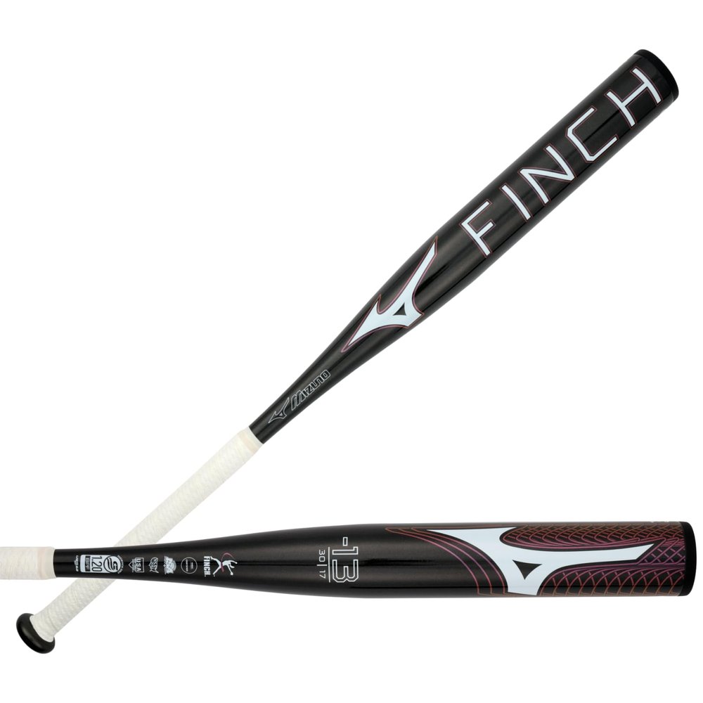 Mizuno Finch Fastpitch Softball Bat (-13) | Womens Aluminum Fast Pitch BAT | BLK Iridescent | 17OZ | 28 INCHES (2800)