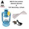 Light of Mine - Dietz #90 D-Lite Blue Oil Lantern with 7/8" Replacement Wick Strips and Conversion Kit for Electric Burner (#90 Blue, Electric) view 2