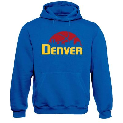 Xtreme Apparrel Denver Basketball City Skyline Men's Fan Hoodie Sweatshirt (Royal Hoodie, 4XL)