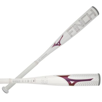 Mizuno Finch Youth Tee Ball Softball Bat (-13) | Youth - Girls Aluminum Fast Pitch BAT | White-Iridescent | 12OZ | 24 INCHES