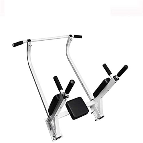 JYDQM Strength Training Pull Up Bar Pull Up Bar,Wall Mounted Dip Station Chin Up Bar, Multi-Grip Power Tower,for Home Gym Indoor Multifunctional Fitness Training Equipment (Color : White)