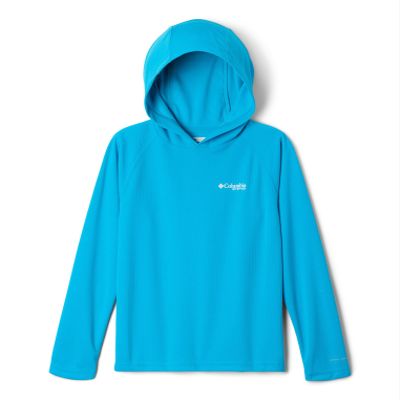 Columbia Youth Unisex PFG Solar Stream Hoodie, Ocean Blue, Large